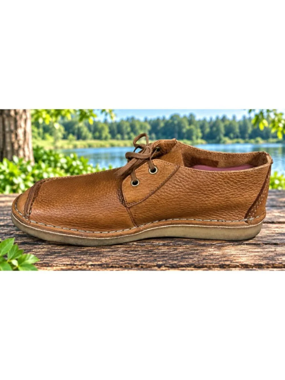 Clarks Originals Tan Pebbled Leather Seam Trek Rambler Crepe Sole Shoes Men's 11